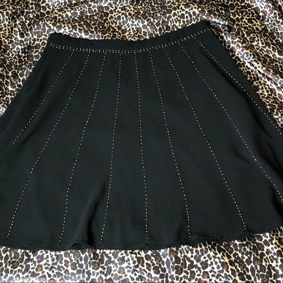 2 / $10 Dina Be Black Gold Beaded Skater Cut Skirt - Picture 3 of 10
